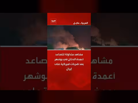 أعمدة دخان تصعد في بوشهر بعد ضربات أميركية على إيران