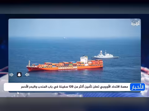 مهمة الاتحاد الأوروبي تأمين 120 سفينة في باب المندب