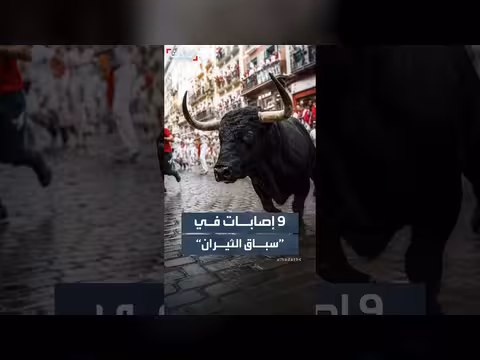 انزلاق ثيران في سباق سان فيرمين