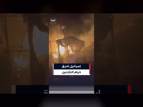 الجيش الإسرائيلي يحرق خيام النازحين في خان يونس