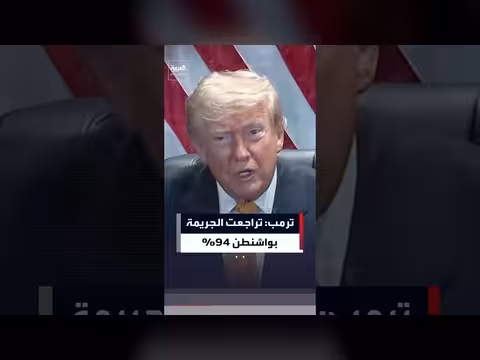 ترمب: واشنطن أكثر أمانًا والجريمة تراجعت 94%