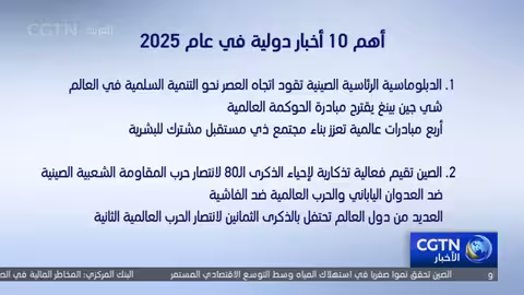أهم 10 أخبار دولية لعام 2025 وفقاً لCGTN Arabic
