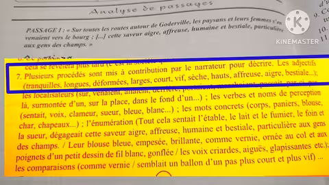 tronc commun جدع مشترك la ficelle analyse de passage N1 questions/réponses تحليل الجزء الأول