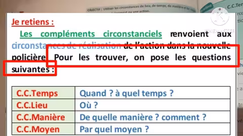 3ème année collège passerelle page 138,139 développer une action en précisant des circonstances