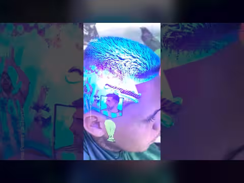 مشجع برازيلي يضيء رأسه حبا بميسي