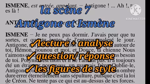 1bac Antigone analyse la scène 7 Ismène et Antigone قراءة وتحليل المشهد السابع question réponse