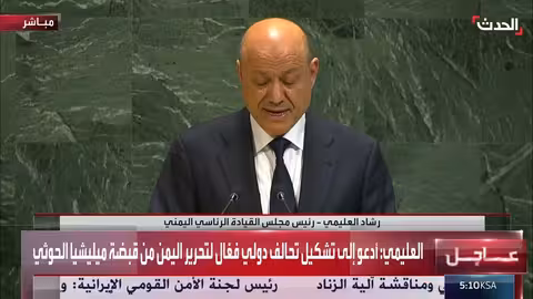 العليمي: خطر تحول البحر الأحمر لرهينة الحوثيين المدعومين من إيران