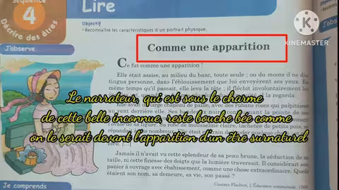 1ère année collège l heure de français page: 86 comme une apparition activité: lecture