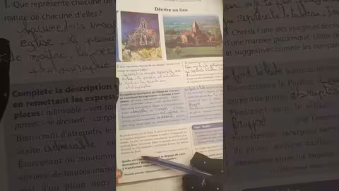 1ère année collège l heure de français page 126 décrire un lieu