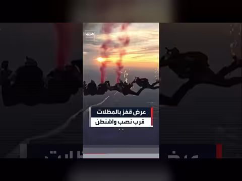 الجيش الأميركي يعرض قفزة مظلات near نصب واشنطن التذكاري