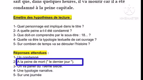 1bac le dernier jour d un condamné analyse du paratexte question réponse