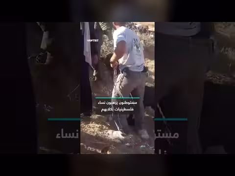 مستوطنون يرهبون نساء فلسطينيات بكلابهم في مسافر يطا