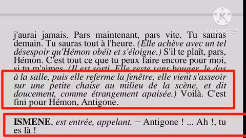 1bac Antigone la scène 6 lecture explication قراءة المشهد السادس Antigone vs Hèmon