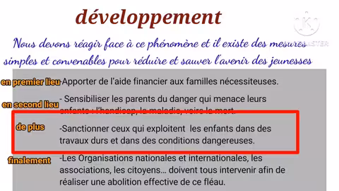 1bac la production écrite texte argumentatif le travail des enfants إستعدوا للإمتحان الجهوي