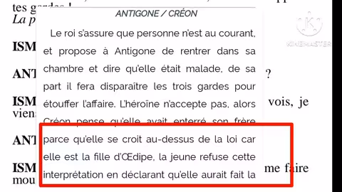 1bac Antigone la scène 13 page: 97_99 lecture analyse les figures de style question réponse