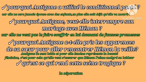 1bac Antigone analyse la scène 6 تحليل المشهد السادس page: 37,44 question /réponse
