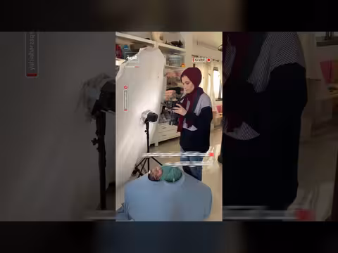 زوجة يحيى برزق تعيد افتتاح استوديوه